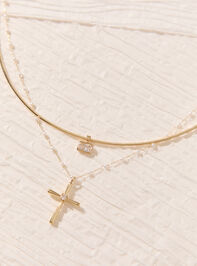 Faith & Pearl Layered Necklace Detail 2 - AS Kids