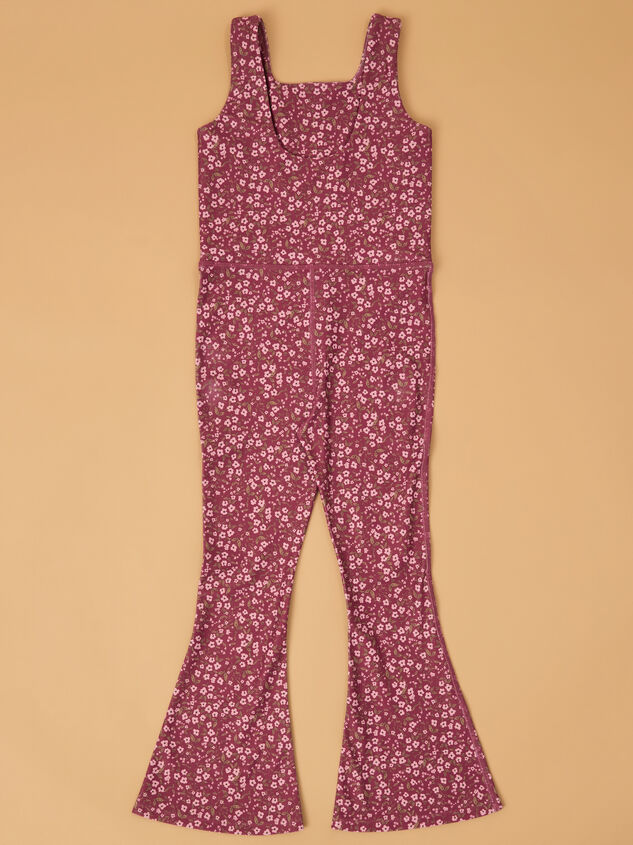 Katie Floral Flare Jumpsuit Detail 4 - AS Kids