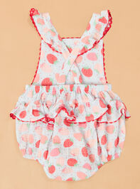 Sutton Strawberry Ricrac Sunsuit Detail 3 - ALTAR'D STATE KIDS