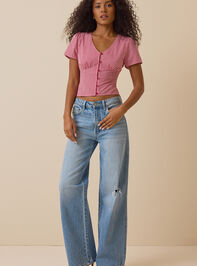 Wendy Gingham Button Front Top Detail 2 - ALTAR'D STATE KIDS