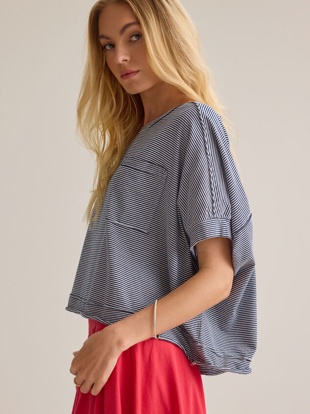 Abigail Stripe Cropped Tee Detail 4 - AS Kids