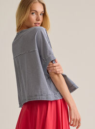 Abigail Stripe Cropped Tee Detail 5 - AS Kids