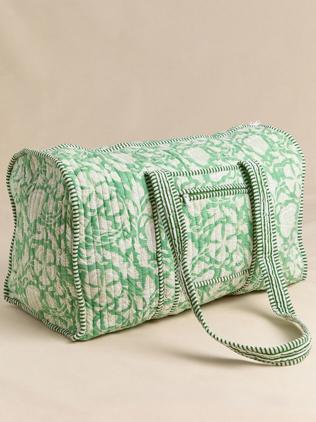 Green Gardenia Quilted Duffle - AS Kids