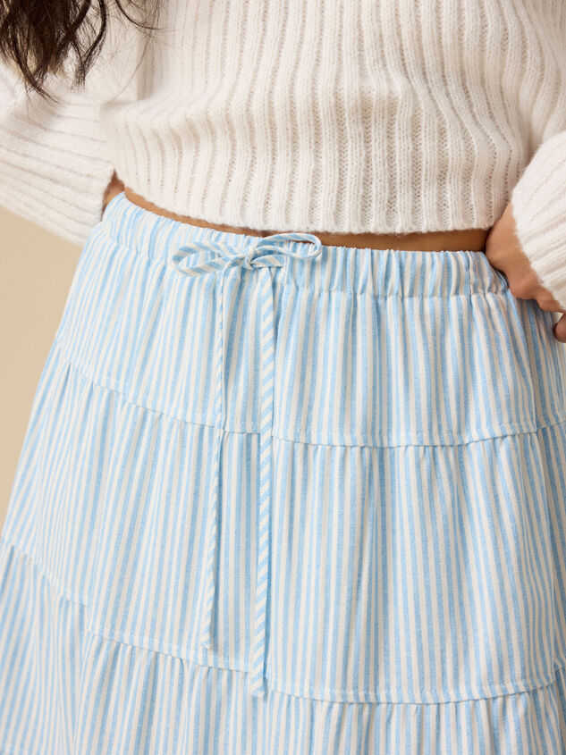Lucy Striped Linen Skirt Detail 2 - ALTAR'D STATE KIDS