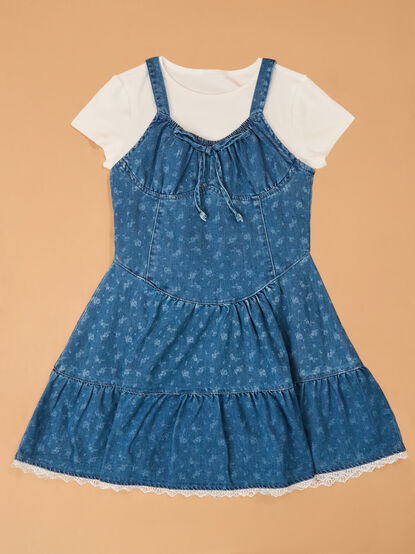 Presley Denim Dress and Tee Set - AS Kids