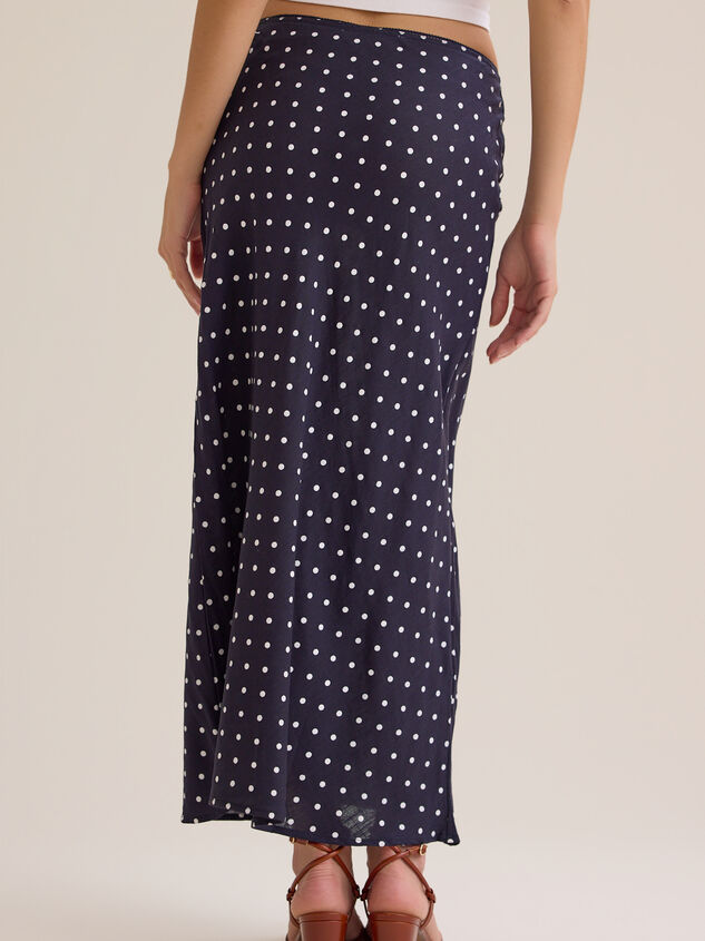 Elodie Polka Dot Linen Maxi Skirt Detail 6 - ALTAR'D STATE KIDS