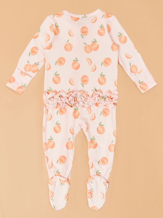 Sweet Peach Ruffle Back Footie Detail 3 - AS Kids