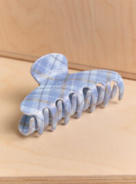 Varsity Plaid Claw Clip Detail 2 - AS Kids