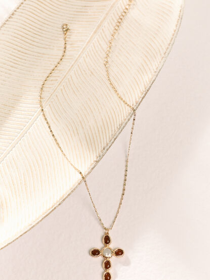Coin Pearl Cross Necklace - AS Kids