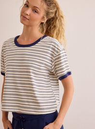 Power Stripe Ringer Boxy Tee - AS Kids