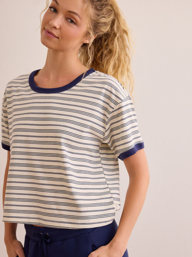 Power Stripe Ringer Boxy Tee - AS Kids