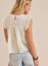 Aubrey Flutter Sleeve Textured Top Detail 4 - AS Kids