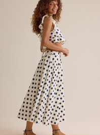 Billie Polka Dot Linen Midi Skirt Detail 3 - AS Kids