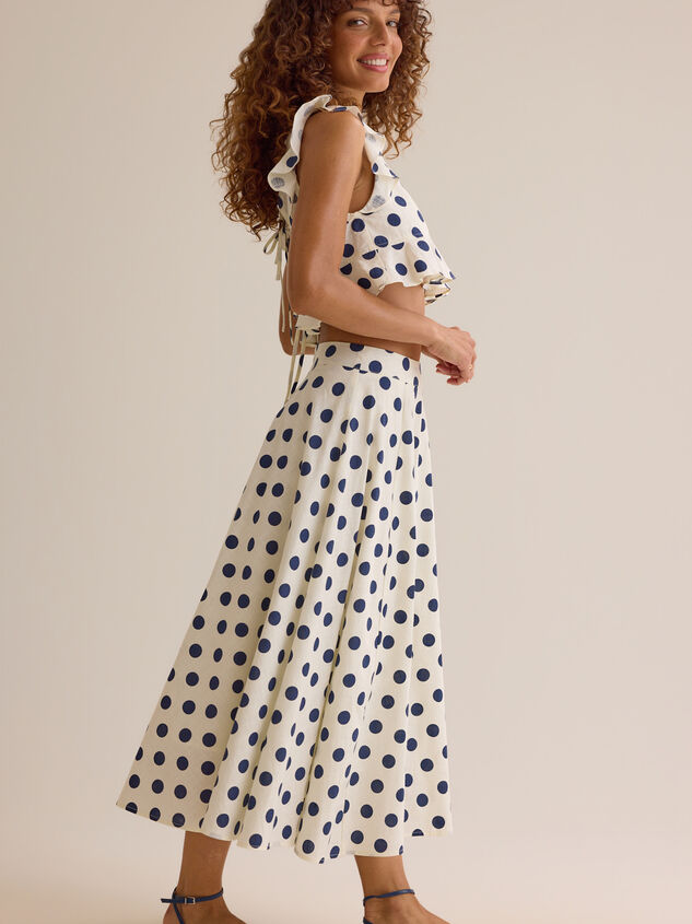 Billie Polka Dot Linen Midi Skirt Detail 3 - AS Kids