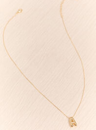 18K Gold A Bubble Monogram Necklace Detail 2 - AS Kids