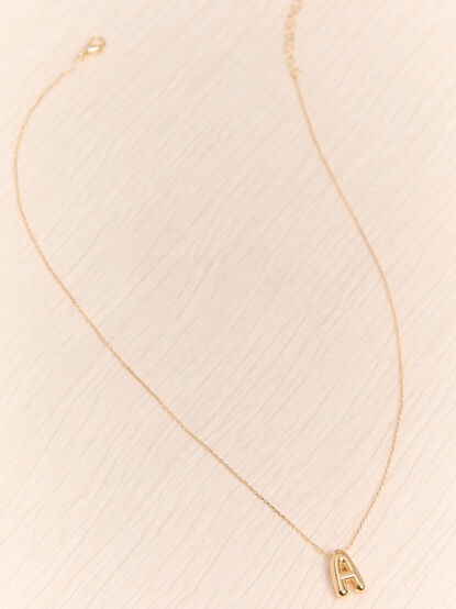 18K Gold A Bubble Monogram Necklace - AS Kids