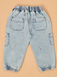 Sally Bow Denim Joggers Detail 3 - AS Kids