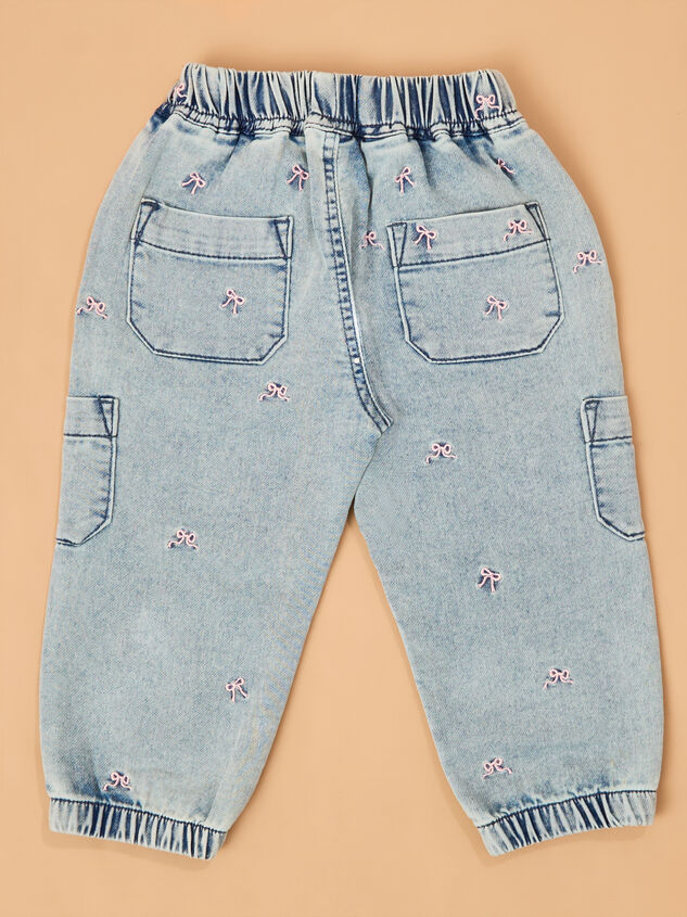 Sally Bow Denim Joggers Detail 3 - AS Kids