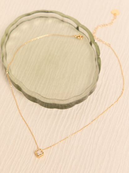 18K Gold Glitz Clover Necklace - AS Kids