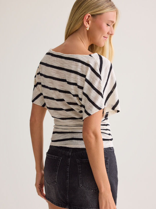 Emersyn Striped Fitted Top Detail 4 - AS Kids