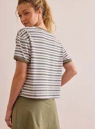 Power Stripe Ringer Boxy Tee Detail 6 - AS Kids