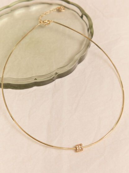 18K Gold Wire Slider Charm Necklace - AS Kids