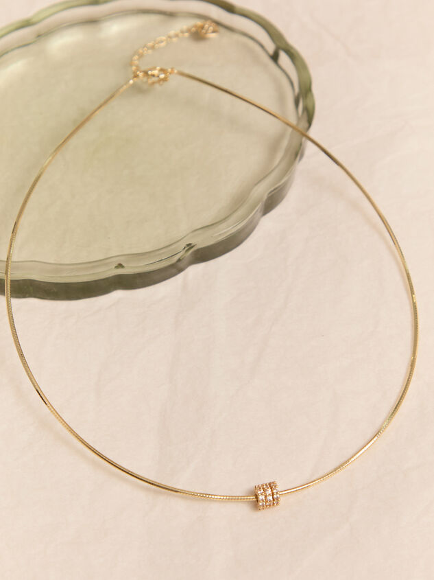 18K Gold Wire Slider Charm Necklace Detail 2 - AS Kids