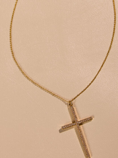 18K Gold Large Cross Charm Necklace - ALTAR'D STATE KIDS