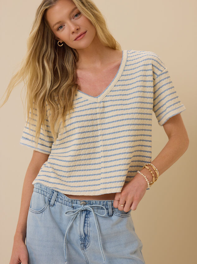 Scarlett V-Neck Striped Top Detail 3 - ALTAR'D STATE KIDS