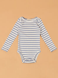 Louis Striped Long Sleeve Bodysuit Detail 2 - AS Kids