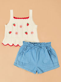 Claire Crochet Tank with Chambray Short Set - ALTAR'D STATE KIDS