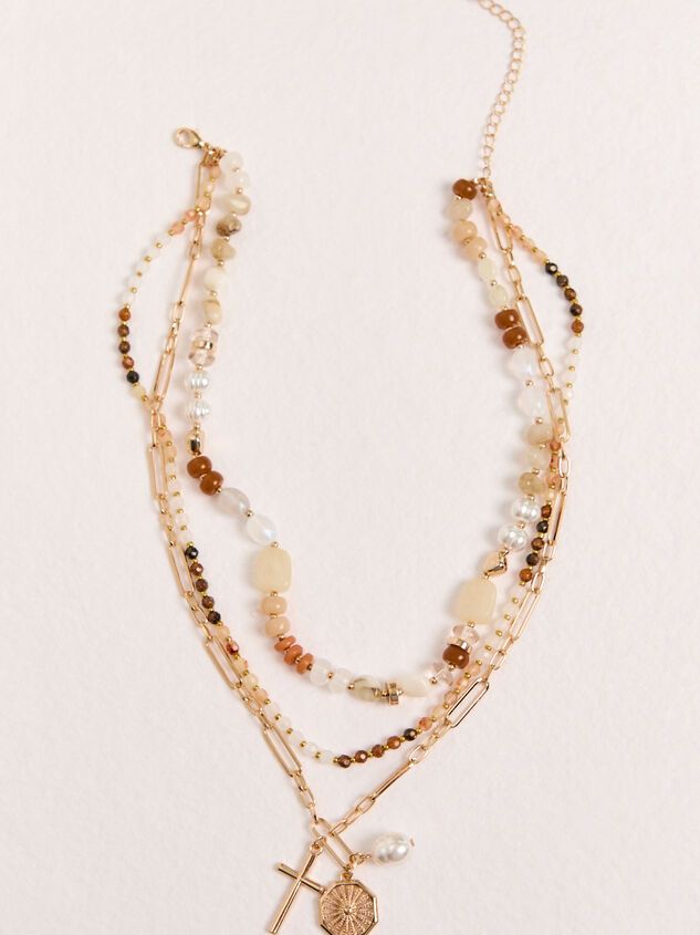 Chloe Beaded Layered Sun and Pearl Necklace - AS Kids