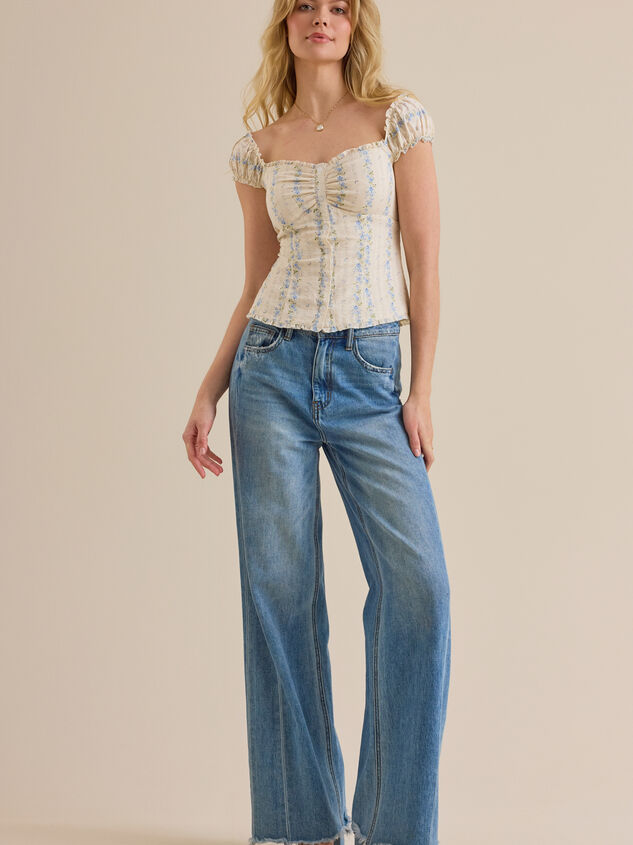 Bianca Ditsy Floral Cap Sleeve Top Detail 2 - ALTAR'D STATE KIDS