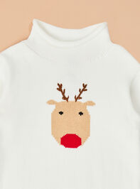 Reindeer Rollneck Sweater by Mudpie Detail 3 - ALTAR'D STATE KIDS