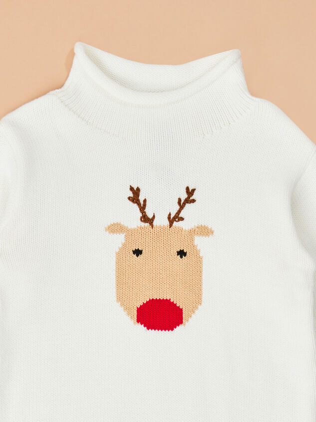 Reindeer Rollneck Sweater by Mudpie Detail 3 - ALTAR'D STATE KIDS