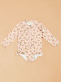 Edith Rose Long Sleeve Ruffle Leg Swimsuit Detail 2 - ALTAR'D STATE KIDS