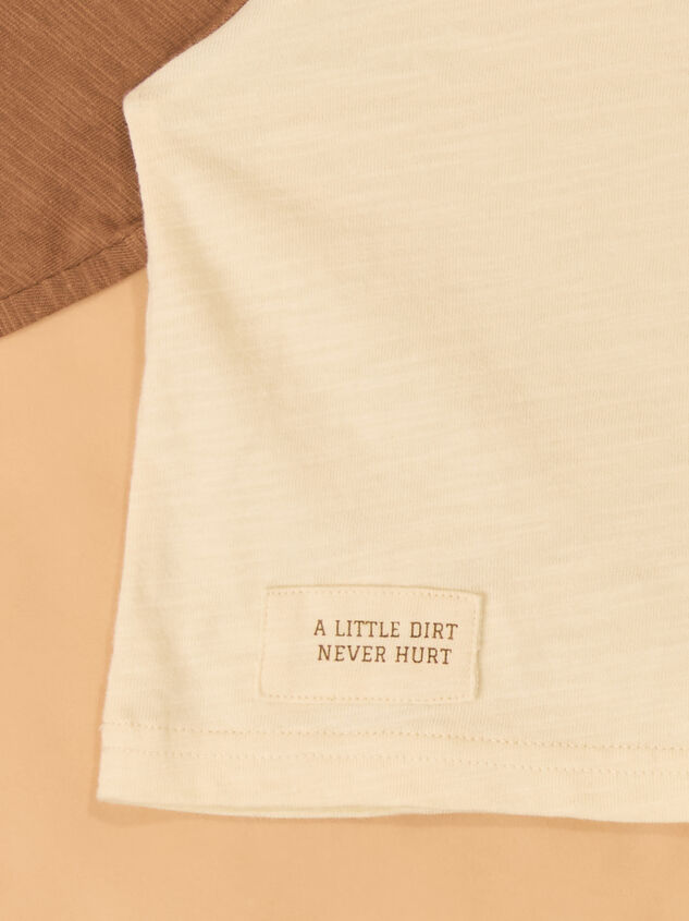 Dirt Never Hurt Raglan Tee Detail 6 - AS Kids