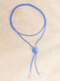 Quinn Wrap Beaded Pearl Necklace Detail 2 - ALTAR'D STATE KIDS