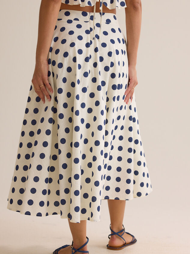 Billie Polka Dot Linen Midi Skirt Detail 4 - AS Kids