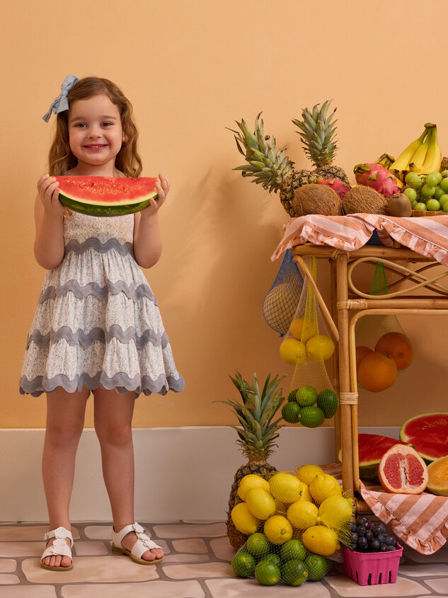 Amelia Floral Ric Rac Toddler Dress Detail 5 - AS Kids