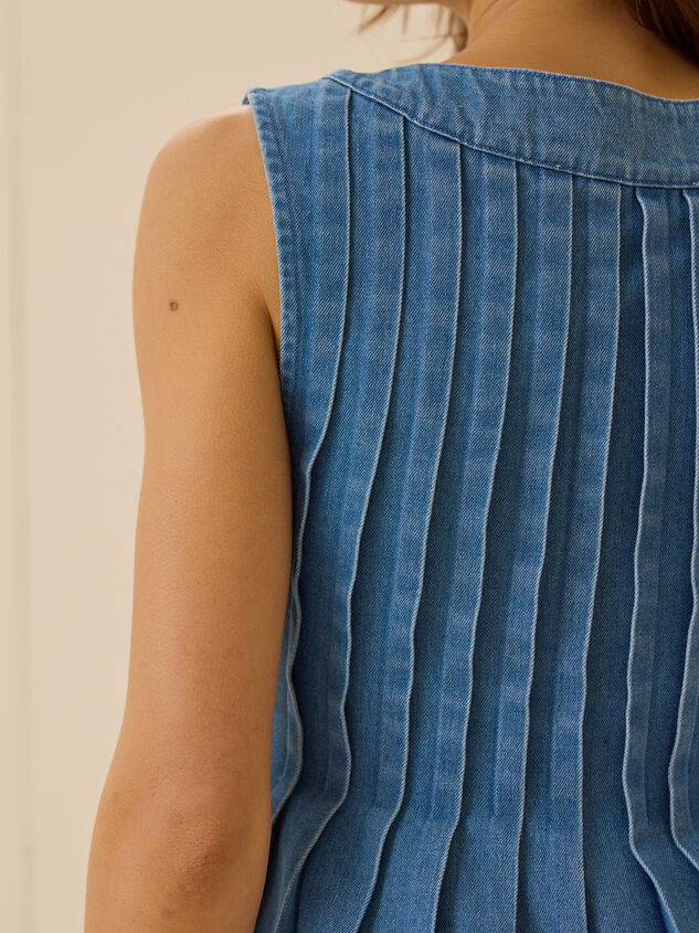 Evie Denim Mini Dress Detail 6 - ALTAR'D STATE KIDS