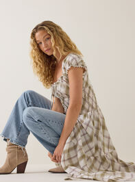Delphine Plaid Kimono Detail 4 - AS Kids