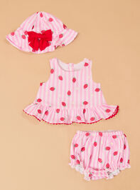 Strawberry Stripe Top with Hat Detail 5 - ALTAR'D STATE KIDS