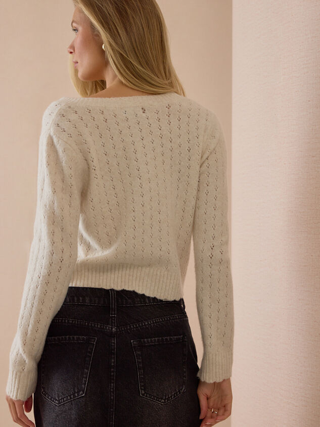 Olivia Pointelle Cardigan Detail 5 - AS Kids