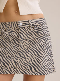 Nina Zebra Denim Mini Skirt Detail 2 - ALTAR'D STATE KIDS