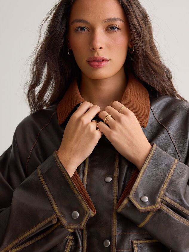 Lilah Vegan Leather Oversized Jacket Detail 8 - AS Kids