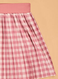 Tatum Gingham Pleated Cheer Skort Detail 3 - AS Kids