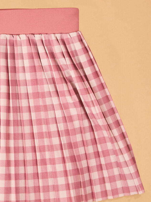 Tatum Gingham Pleated Cheer Skort Detail 3 - AS Kids