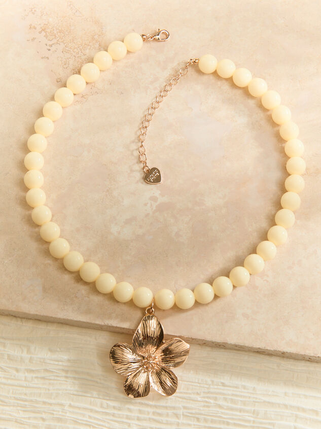 Butter Yellow Beaded Floral Necklace - ALTAR'D STATE KIDS