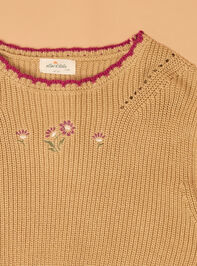Florence Floral Embroidered Sweater Detail 2 - AS Kids